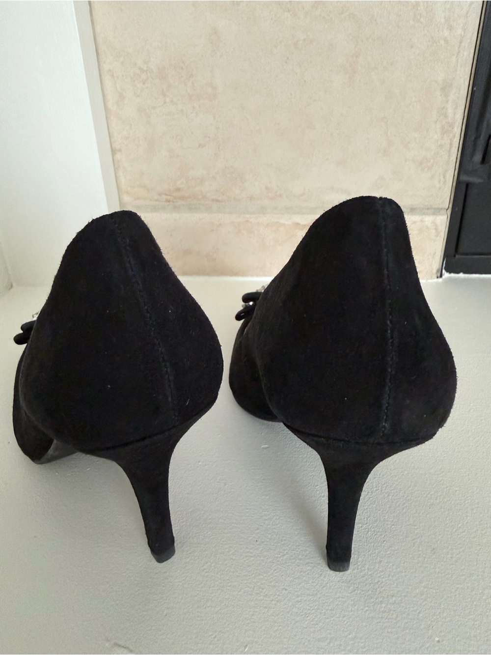 New Michael Kors Felicity Black Suede Pointed Toe Pumps 8.5 - Picture 4 of 8